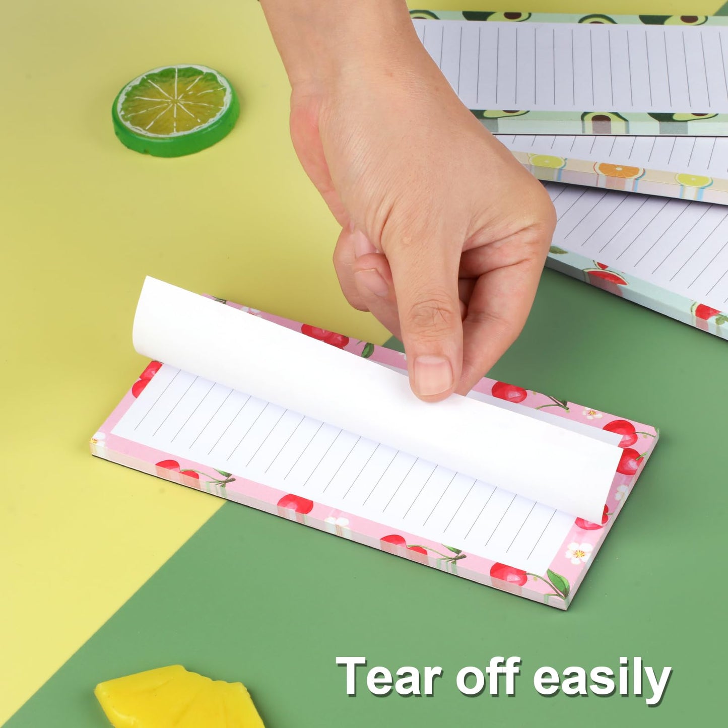 Joyberg 9 Pack Magnetic Notepads for Refrigerator, Magnetic Notepads for Refrigerator, Fruit Design Grocery List Pad for Fridge, Full Magnet Back