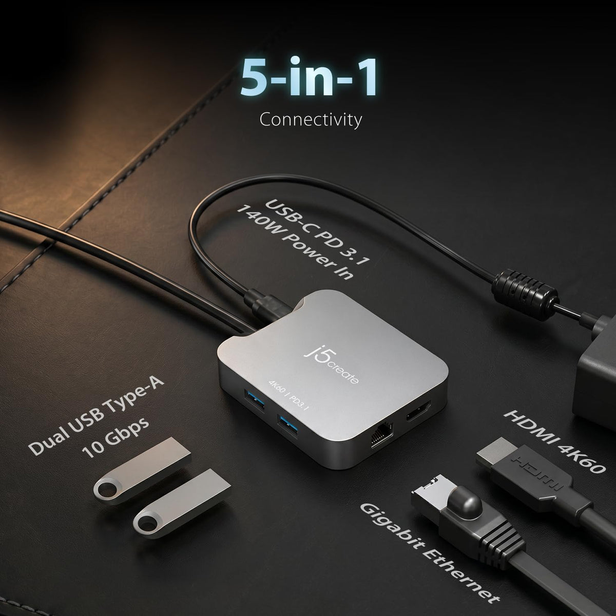 j5create 4K60 Elite USB-C Travel Adapter (JCD3191)