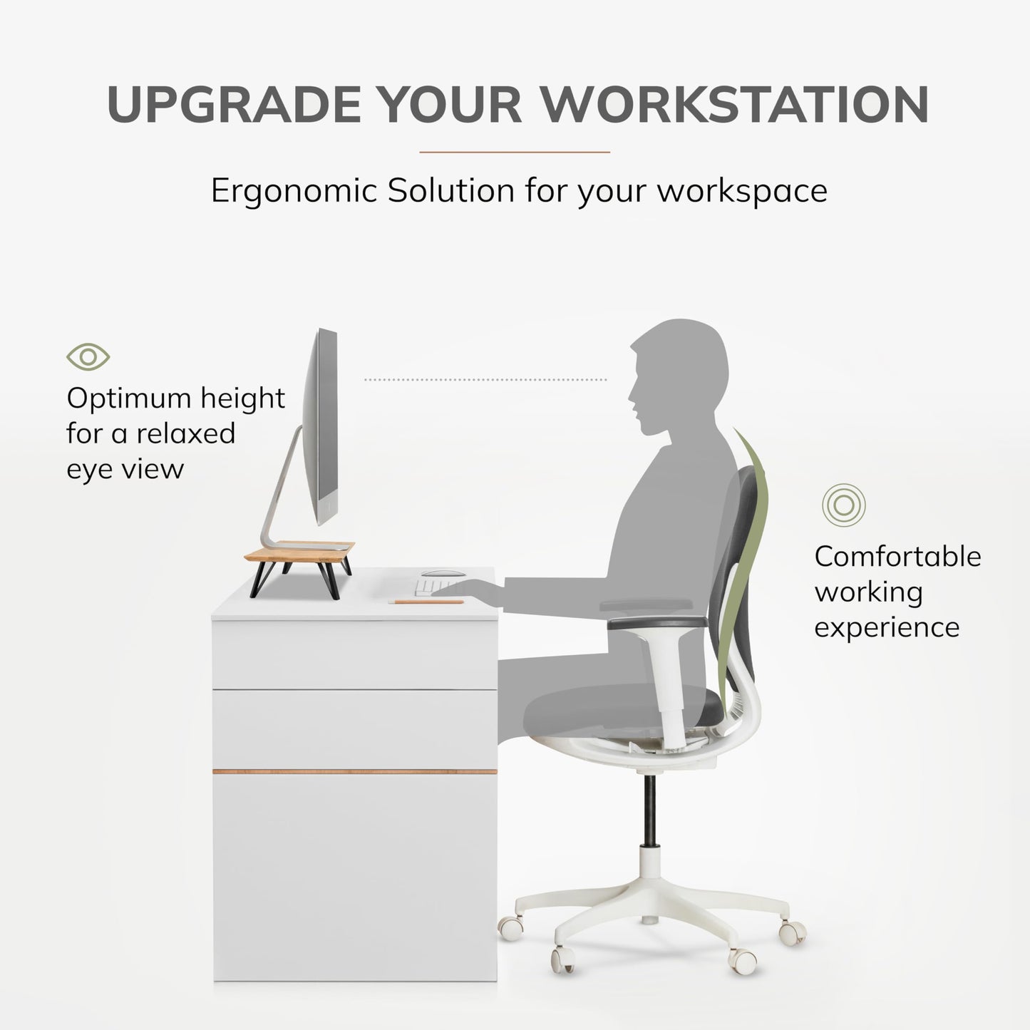 Anji Mountain Monitor Stand - Desktop Organizer & Laptop Riser, Ergonomic Monitor Riser, Space-Saving Monitor Stand for Desk, Durable Construction