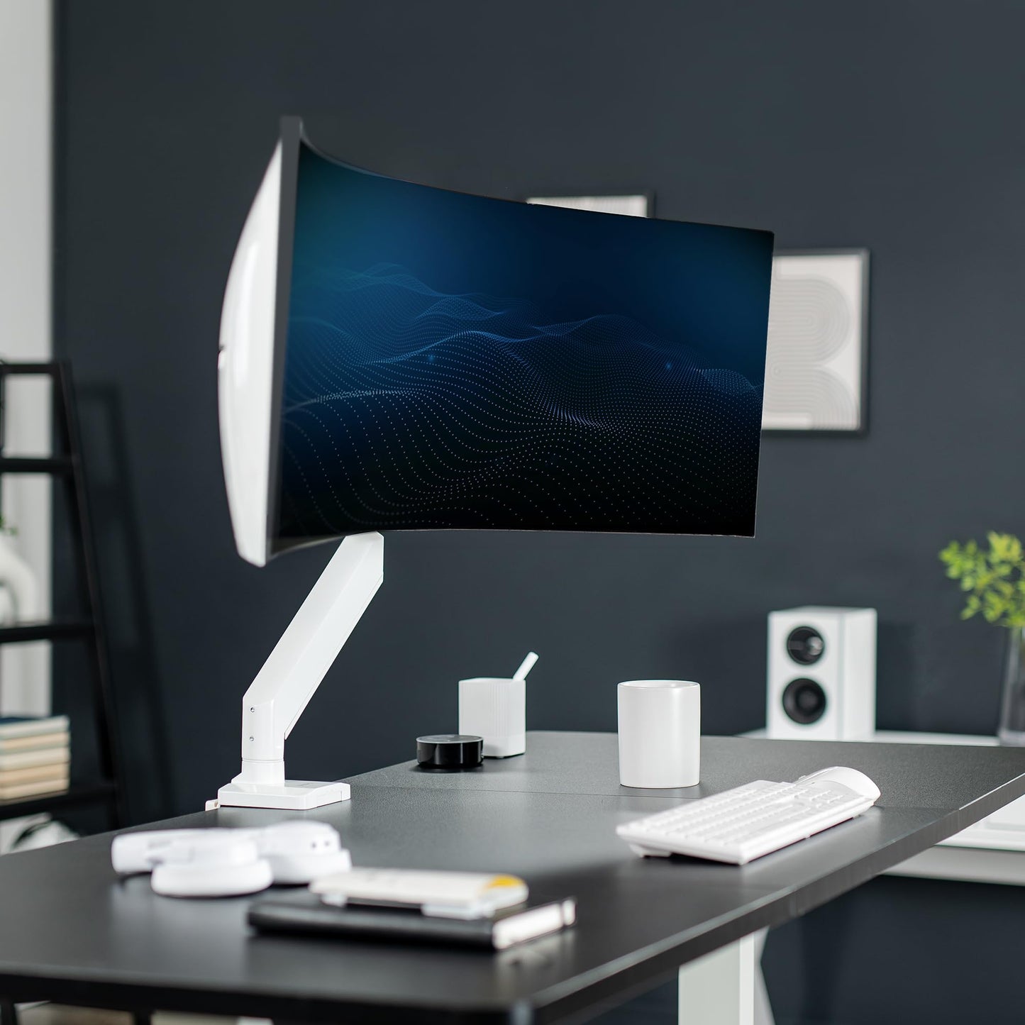 VIVO Premium Aluminum Heavy Duty Monitor Arm for Ultrawide Monitors up to 49 inches and 33 lbs, Single Desk Mount Stand, Pneumatic Height, Max VESA