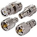 POBADY CB Radio Adapter SO239 PL259 UHF to BNC Antenna Adapter 4 kit for CB Antenna CB Aerial Ham Radio Walkie Talkie Handheld Radio Two Way Radio