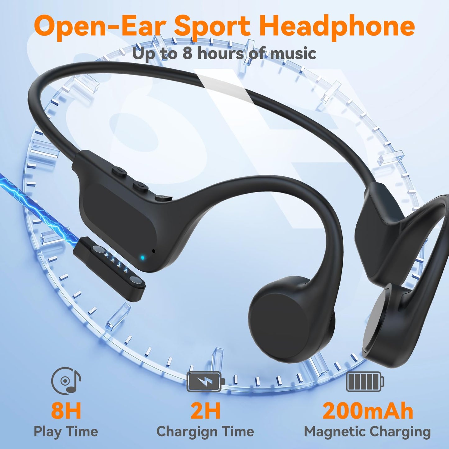 RR SPORTS Bone Conduction Bluetooth Headphones-SwimBeats,IP68 Waterproof Swimming Headphones with 32GB MP3 Player, Lightweight Open Ear Design…