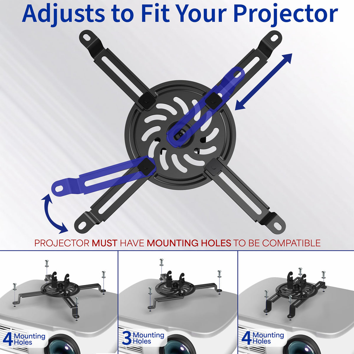 VIVO Black Extending Adjustable Ceiling Projector Mount, MOUNT-VP02B