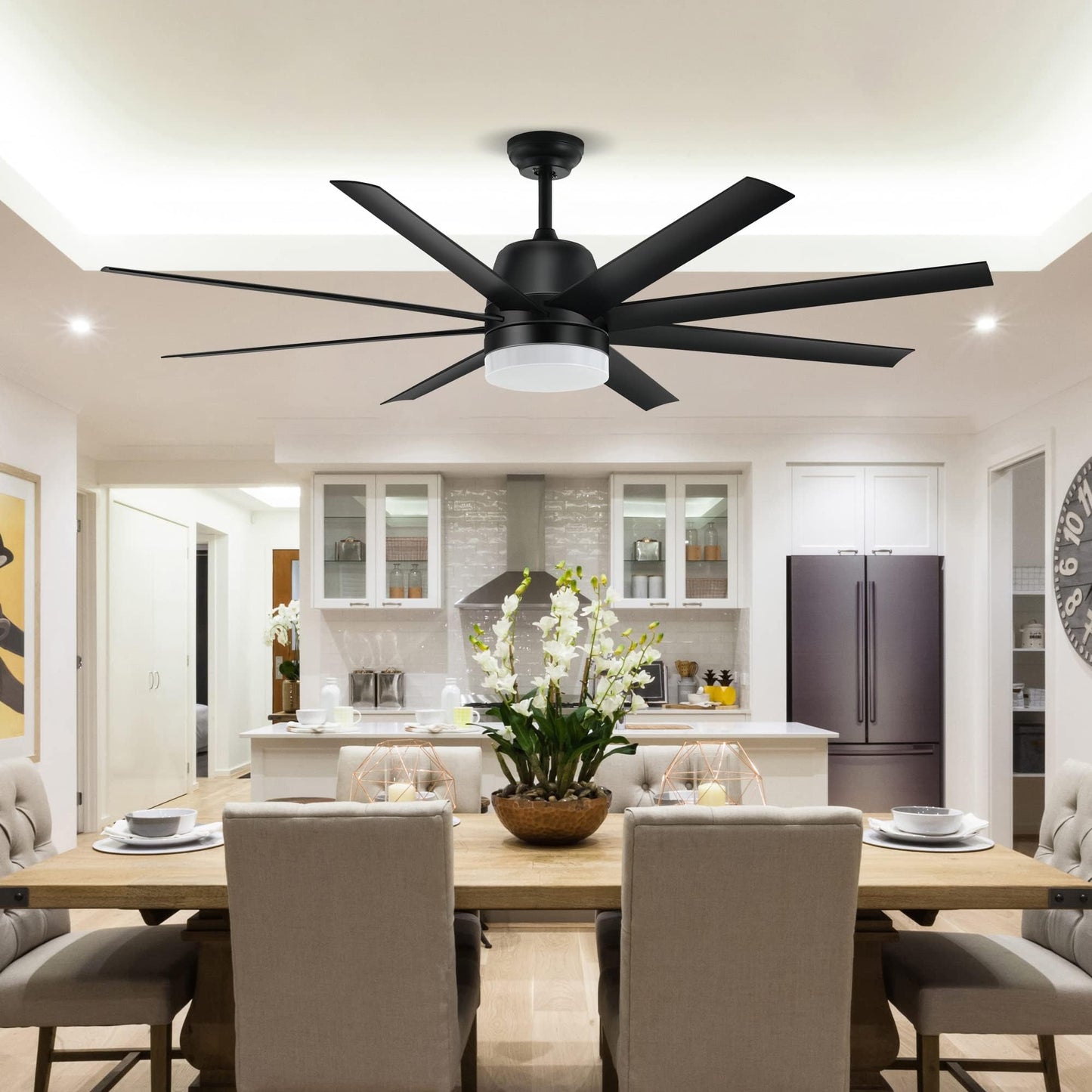 YITAHOME Black Ceiling Fan 60 Inch with Lights and Remote