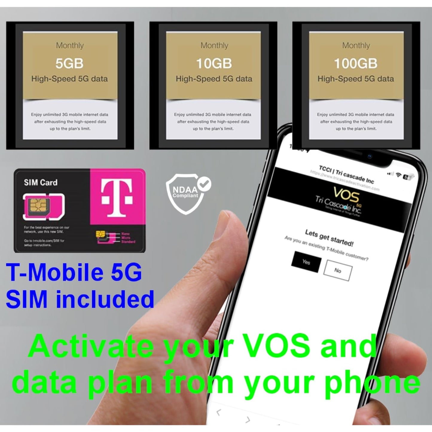 Tri Cascade VOS 5G USB Modem, Travel Dongle, Supports macOS/iPadOS, Windows