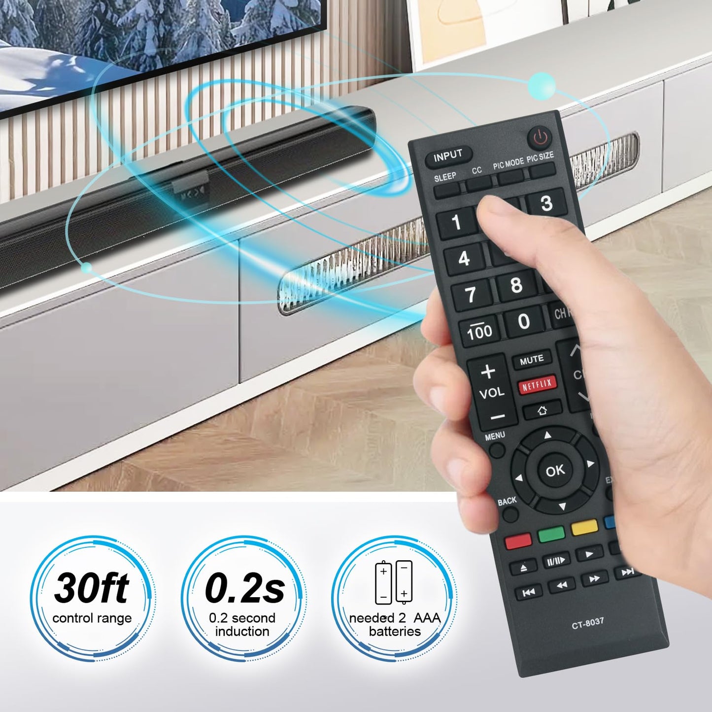 New CT-8037 CT 8037 Replace Remote Control fit for Toshiba LED SMART HDTV Remote Control 40L3400 40L3400U 40L3400UC 50L3400 50L3400U 50L3400UC 58L5400