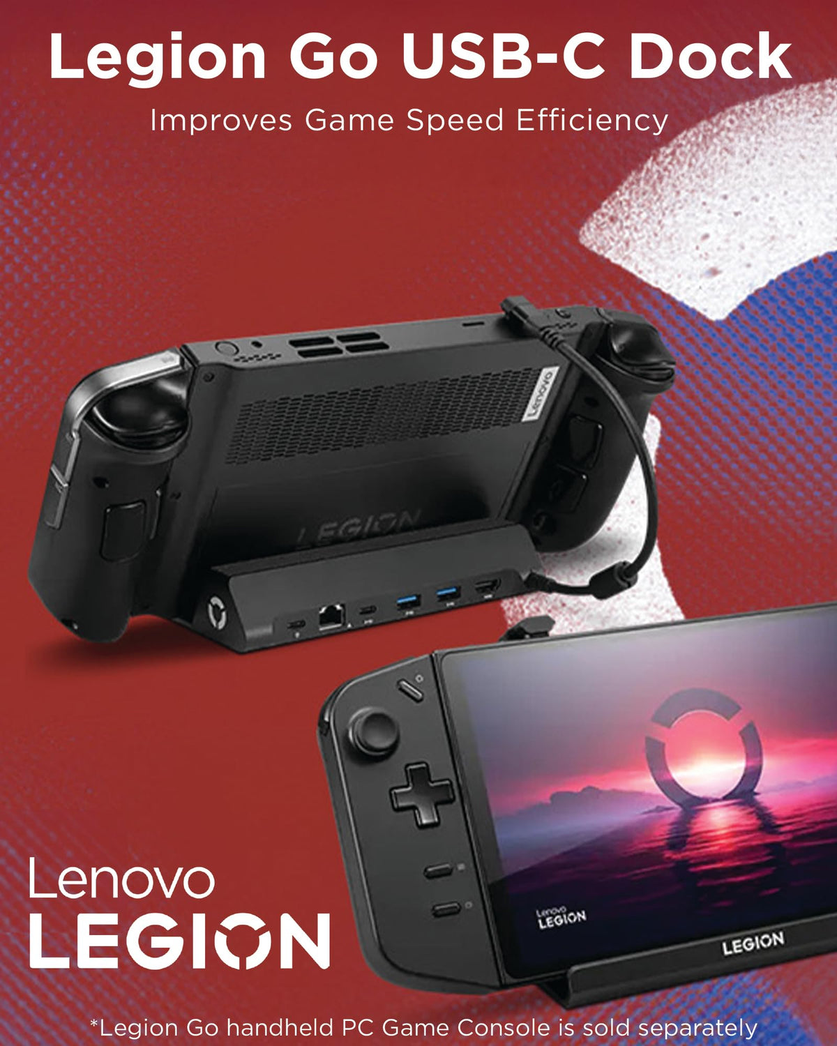 Legion Go USB-C Hub Dock for Legion Go - 6-in-1 Dock, Port Expansion, Charging, Video, Ethernet Support