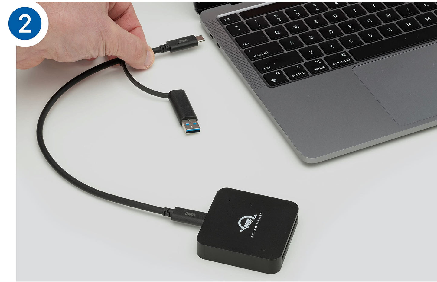 OWC Atlas CFast Card Reader with USB-C and USB-A Cable