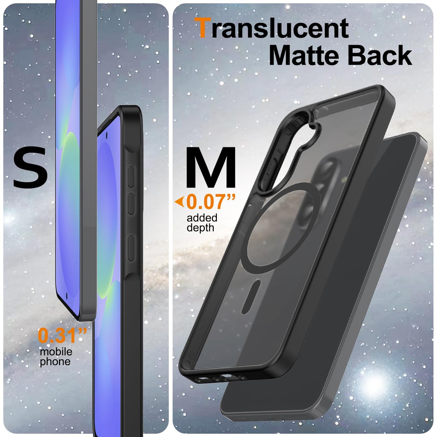 Ezanmull for Samsung Galaxy A36 5G Phone Case Magnetic Shockproof, [Fit for MagSafe] [Glass Screen Protector + Camera Lens Protector] Translucent