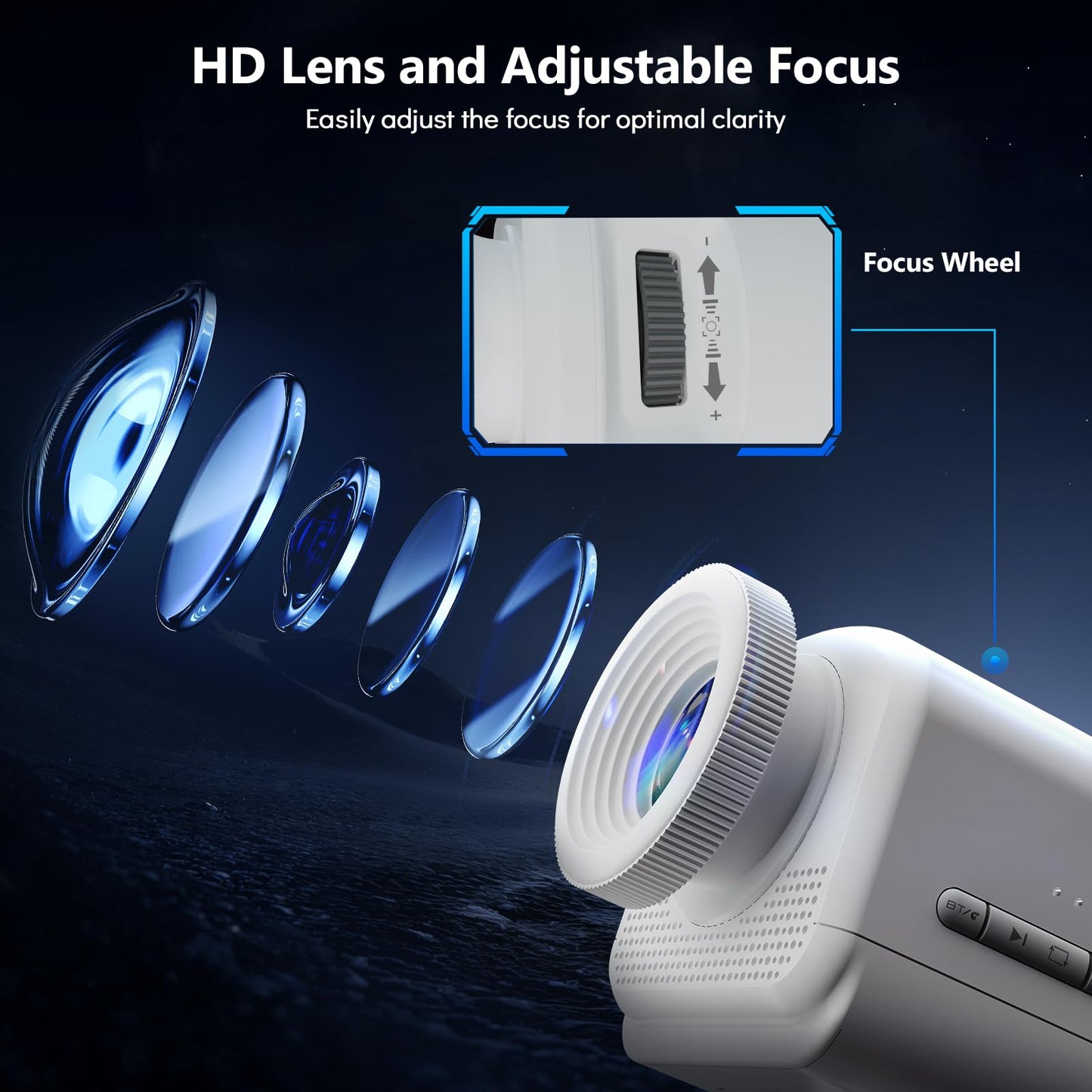 Rossetta 3D Projector, 60 Themes HD 3D Galaxy Projector with Bluetooth Speaker & Remote, 1H/2H Timer, Space Projector Night Light for Kids Bedroom