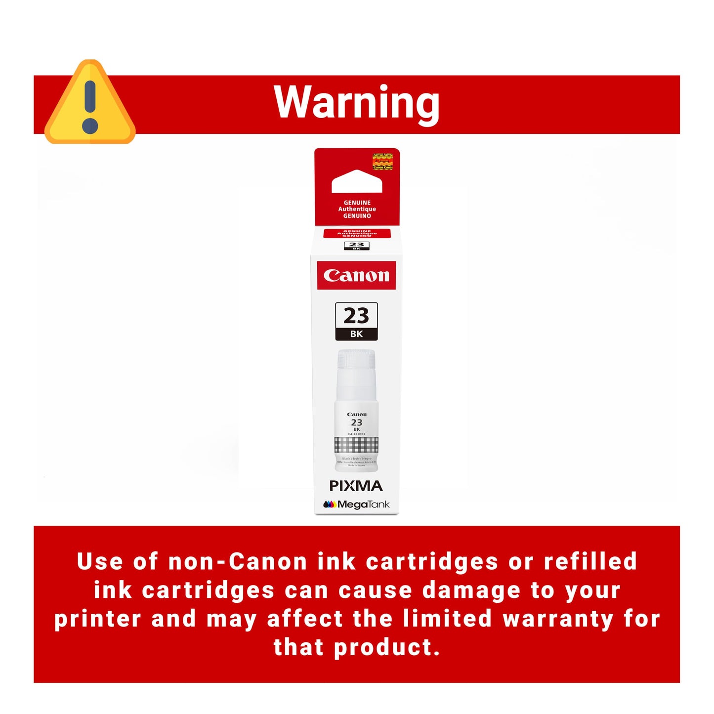 Canon GI-23 Genuine Black Ink Bottle, Compatible with Megatank G620 Printers