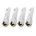 4Pack SFP+ to RJ45 10Gb,10GBASE-T Copper Module Mini-GBIC Transceiver for Cisco SFP-10G-T-S, Ubiquiti UF-RJ45-10G, Netgear, Mikrotik, D-Link