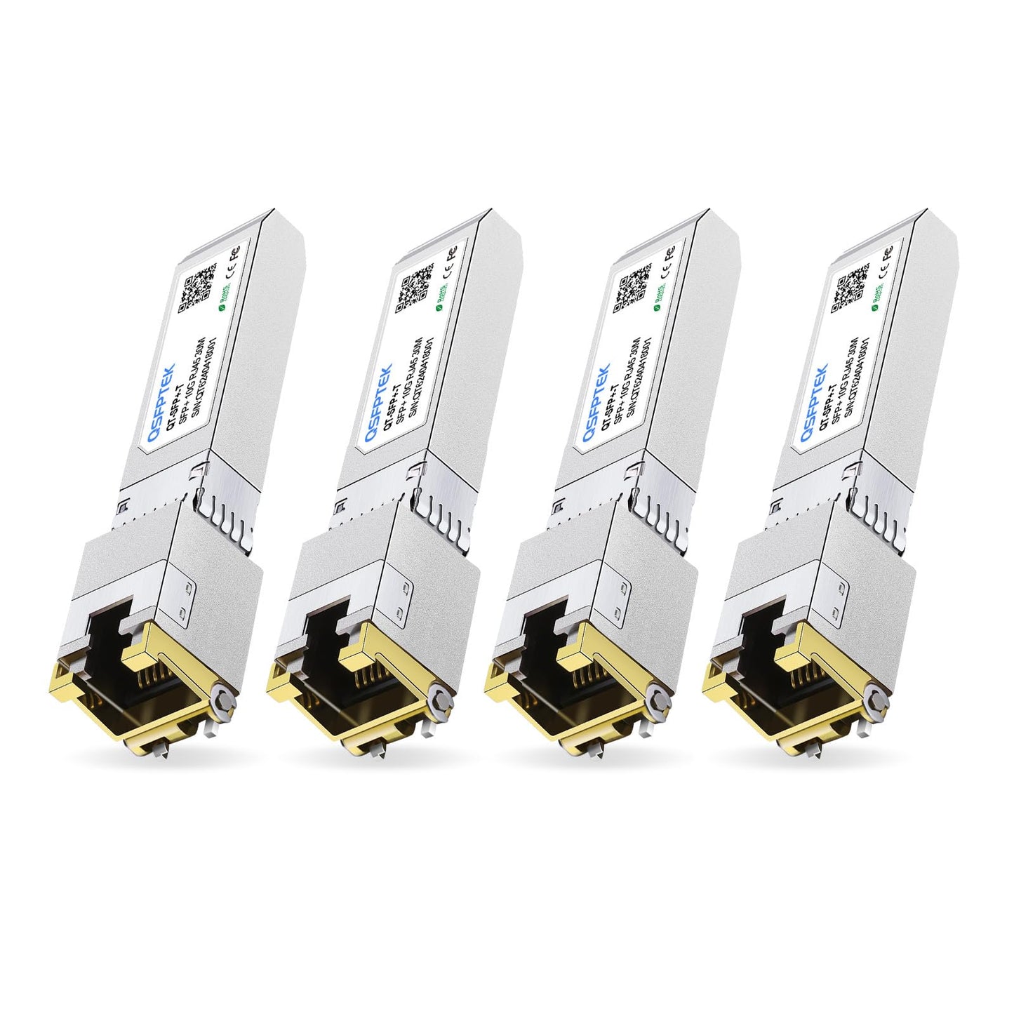 4Pack SFP+ to RJ45 10Gb,10GBASE-T Copper Module Mini-GBIC Transceiver for Cisco SFP-10G-T-S, Ubiquiti UF-RJ45-10G, Netgear, Mikrotik, D-Link