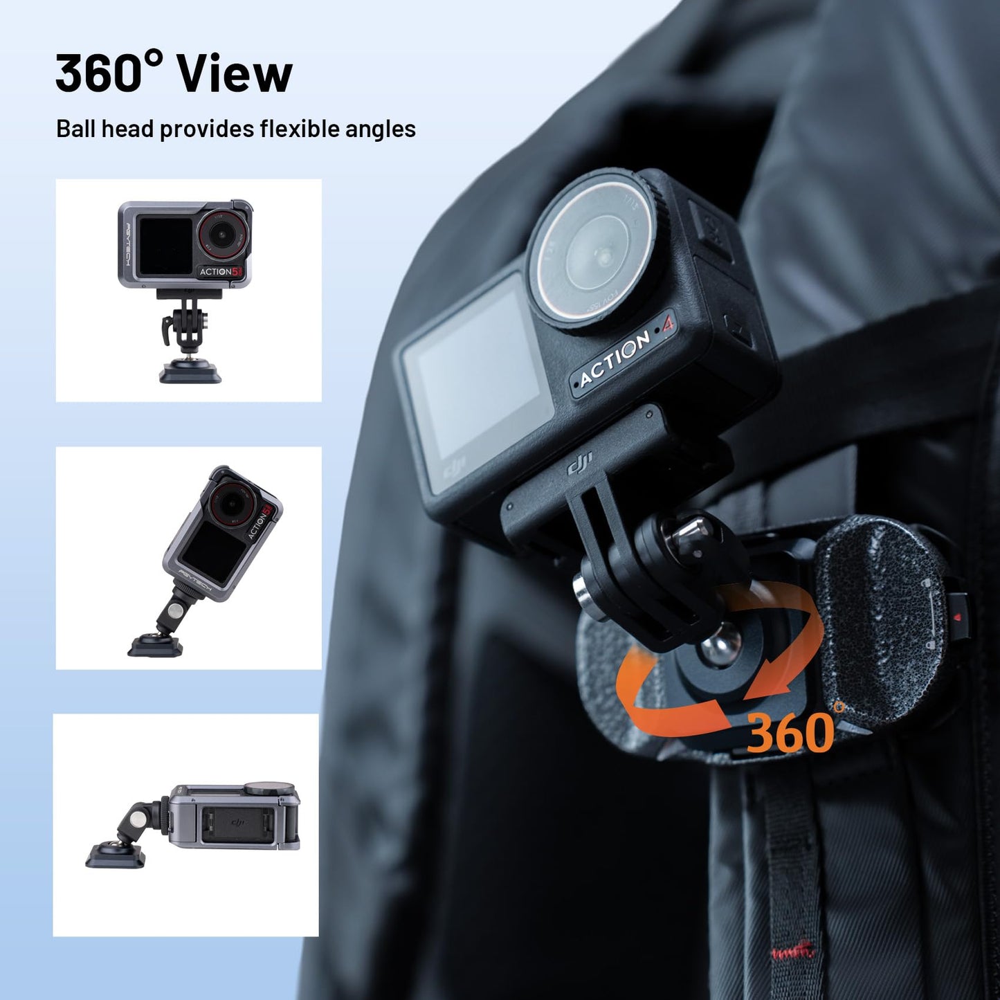 PGYTECH Action Camera Arca-Type Quick Release Plate, Aluminum Alloy Action Camera Mount for Gopro/Insta360/DJI Osmo Action/Pocket Most Action Cameras