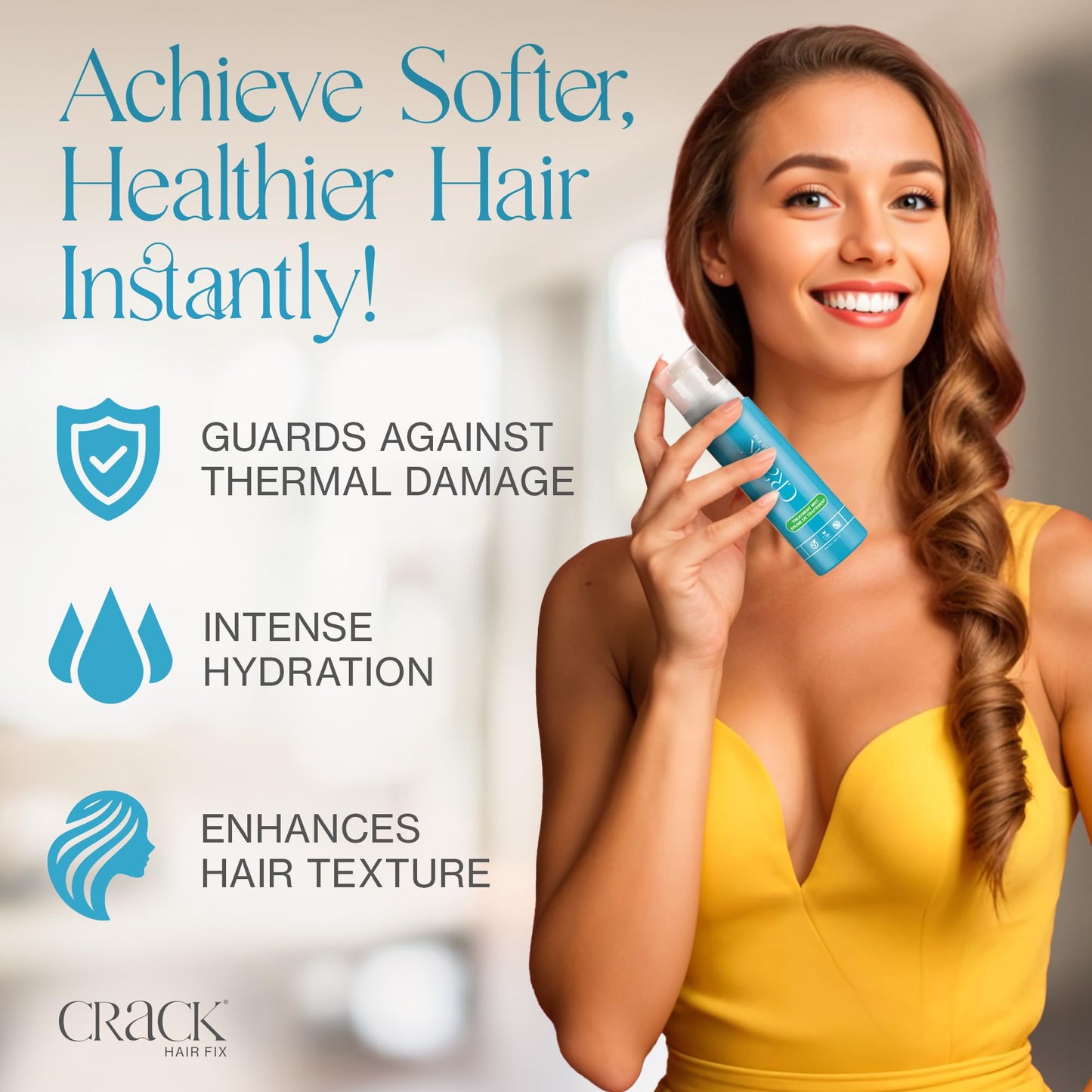 Crack HAIR FIX Mist Spray - Moisturizes & Protects Hair From Dryness & Thermal Damage, Improves Texture - 6 oz, 2 Pack