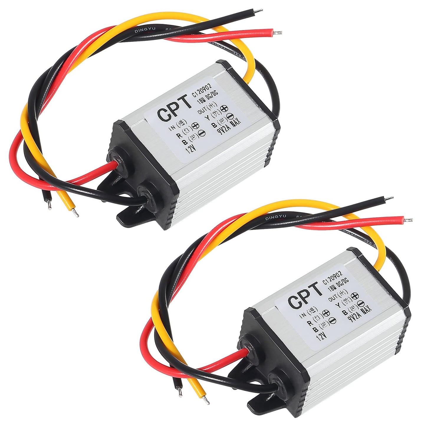 2PCS 12V to 9V Step Down Converter Buck Converter DC 12V to 9V 2A 18W Voltage Regulator Power Supply 9V 12V 24V Waterproof Step-Down Module…