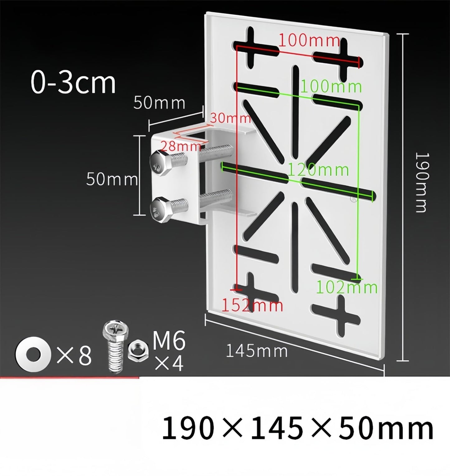 BeElion Tool-Free Security Camera Mount Bracket - Adjustable Thickness (0-3cm) for Glass/Wood Doors, Universal Plate for CCTV, IP Cameras, No Drilling