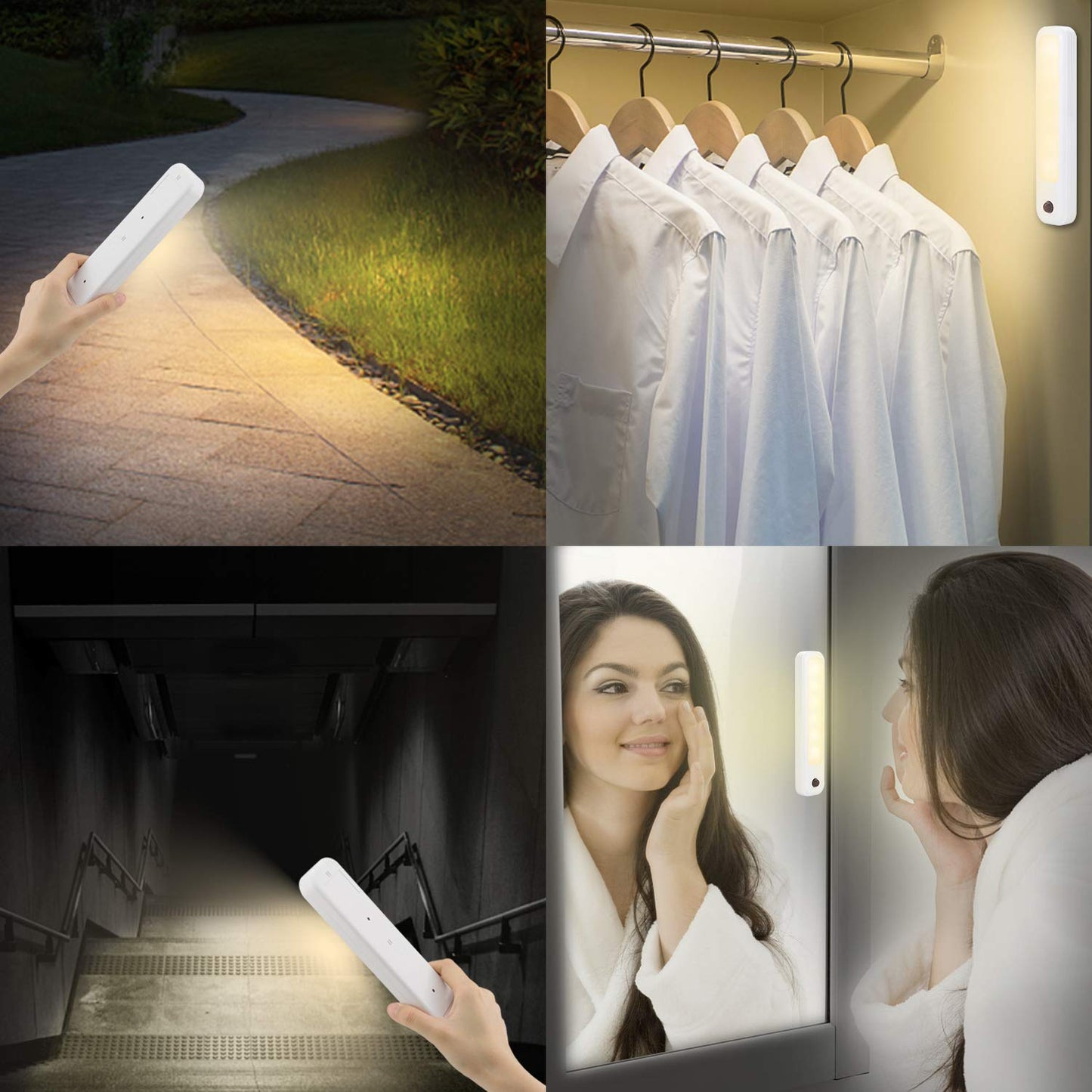 HONWELL Closet Light with Remote, Battery Operated Cabinet Light, Under Counter Lighting, 120 Lumens, LED Light Bar, Dimmable Push Light, Stick on