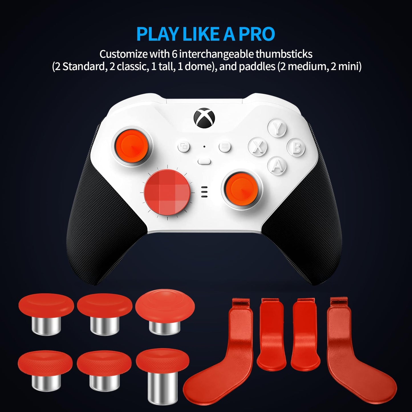 Accessories for Xbox Elite Controller Series 2-13 in 1 Replacement Paddles Thumbsticks Analog Sticks Joystick Parts Repair Kit Component Set with 2