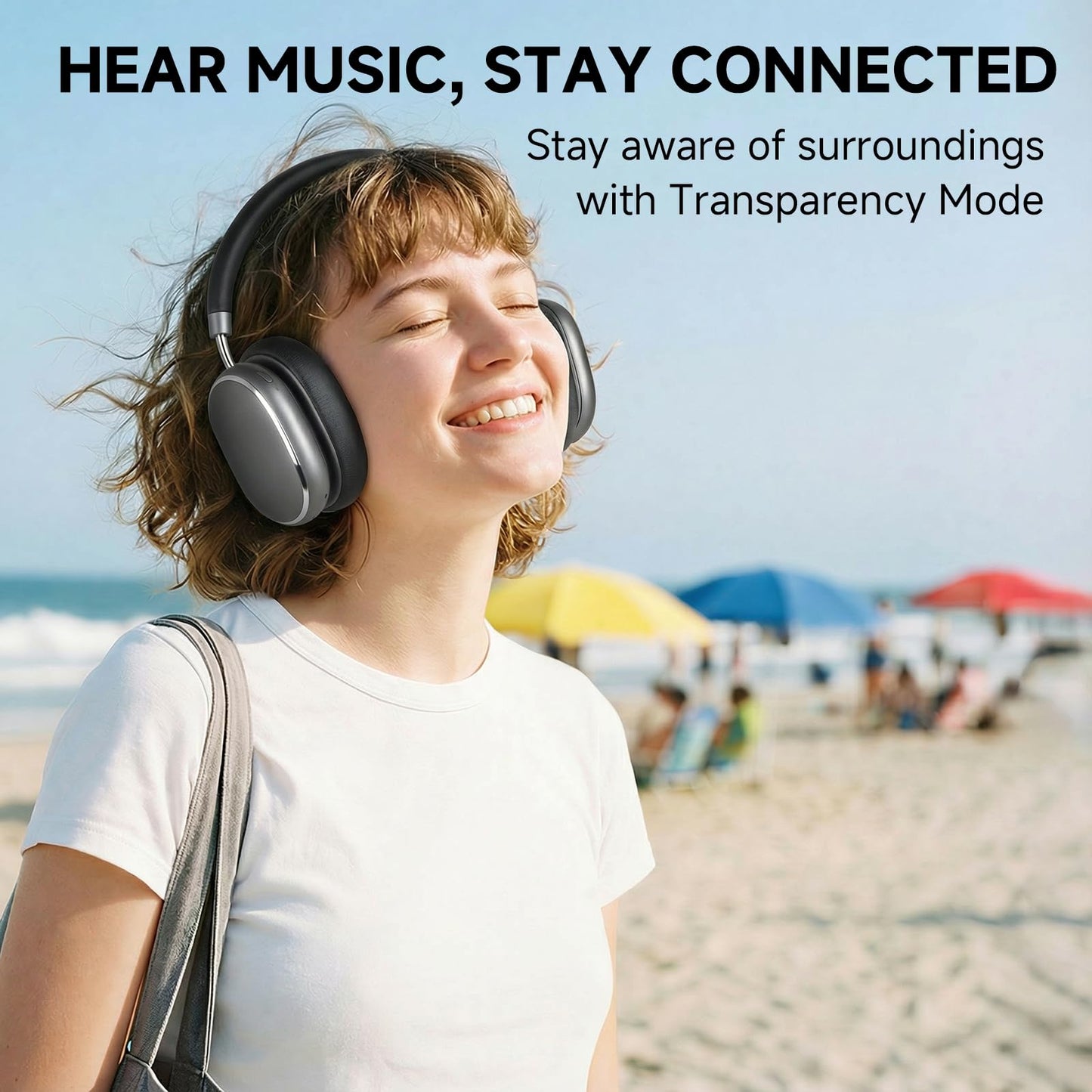 FOFUN NC95 Hybrid Active Noise Cancelling Headphones with Knob Control, 120H Playtime Over Ear Headphones Wireless Bluetooth 6.0, App Control, Hi-Res