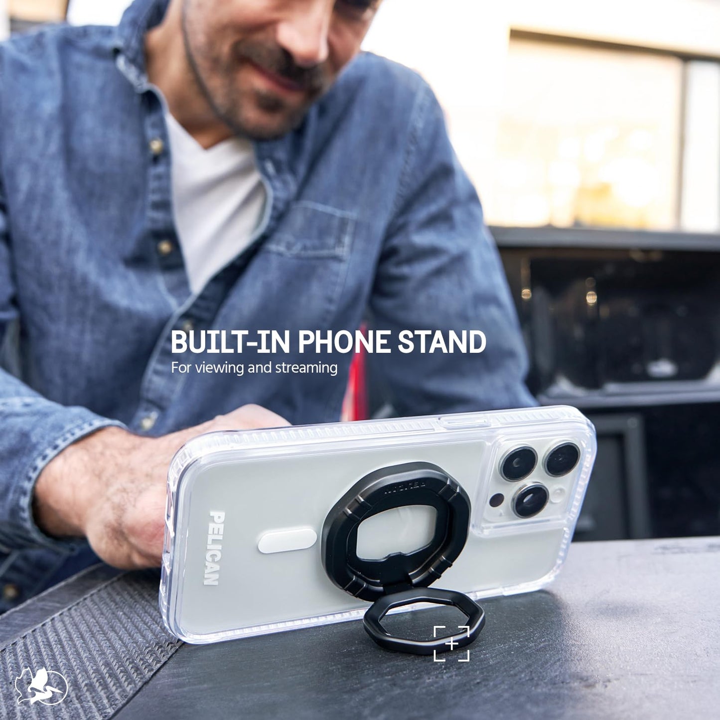 Pelican 3-in-1 Magnetic Phone Grip with Phone Stand and Bottle Opener - Rotatable and Removable for MagSafe Accessories - Magnetic iPhone Holder