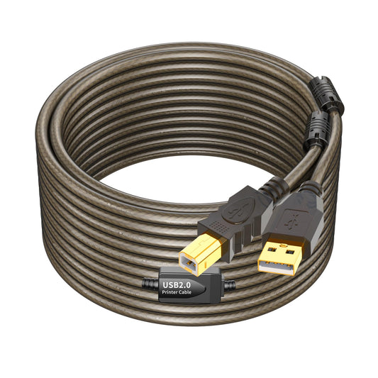 GOSYSONG USB 2.0 Printer Cable 50ft - High Speed Active A to B Cord for Printers, Scanners, Fax Machines