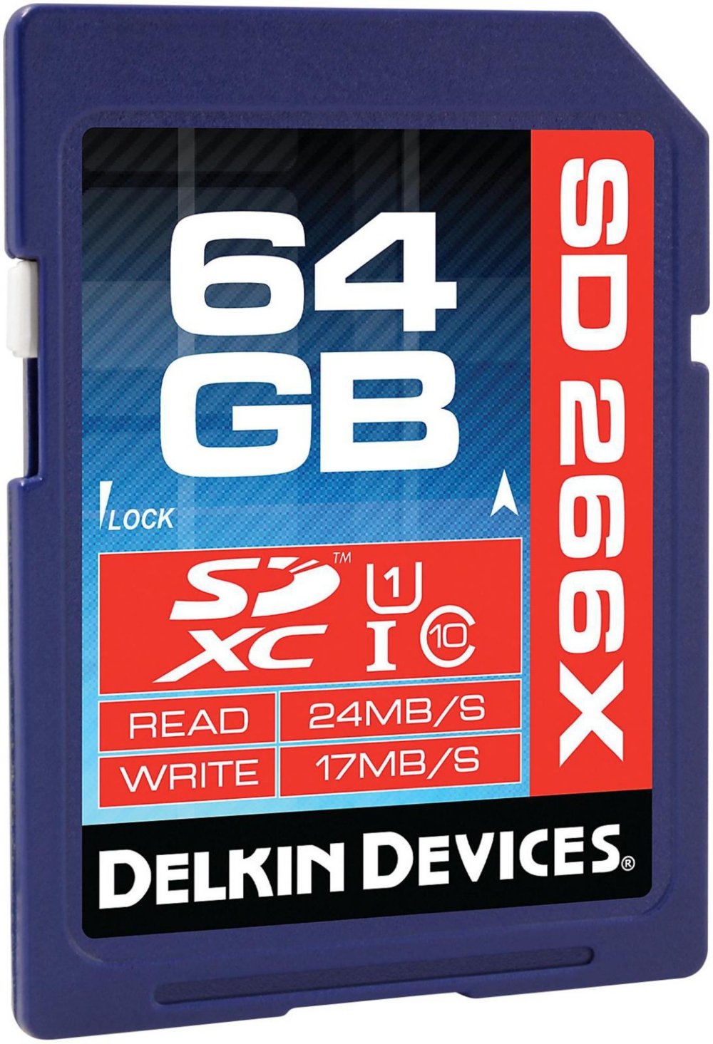 Delkin 64GB SDXC 266X UHS-I (U1) Memory Card(DDSD26664GB-A)