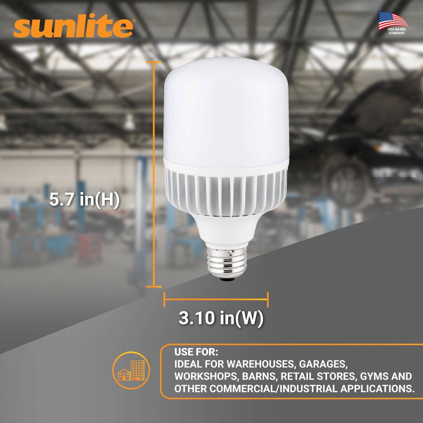 Sunlite LED T32 High Lumen Corn Light Bulb, 20 Watts (225W Equivalent), 2600 Lumens, Medium E26 Base, 120-277 Multi Volt, Non-Dimmable, 5000K