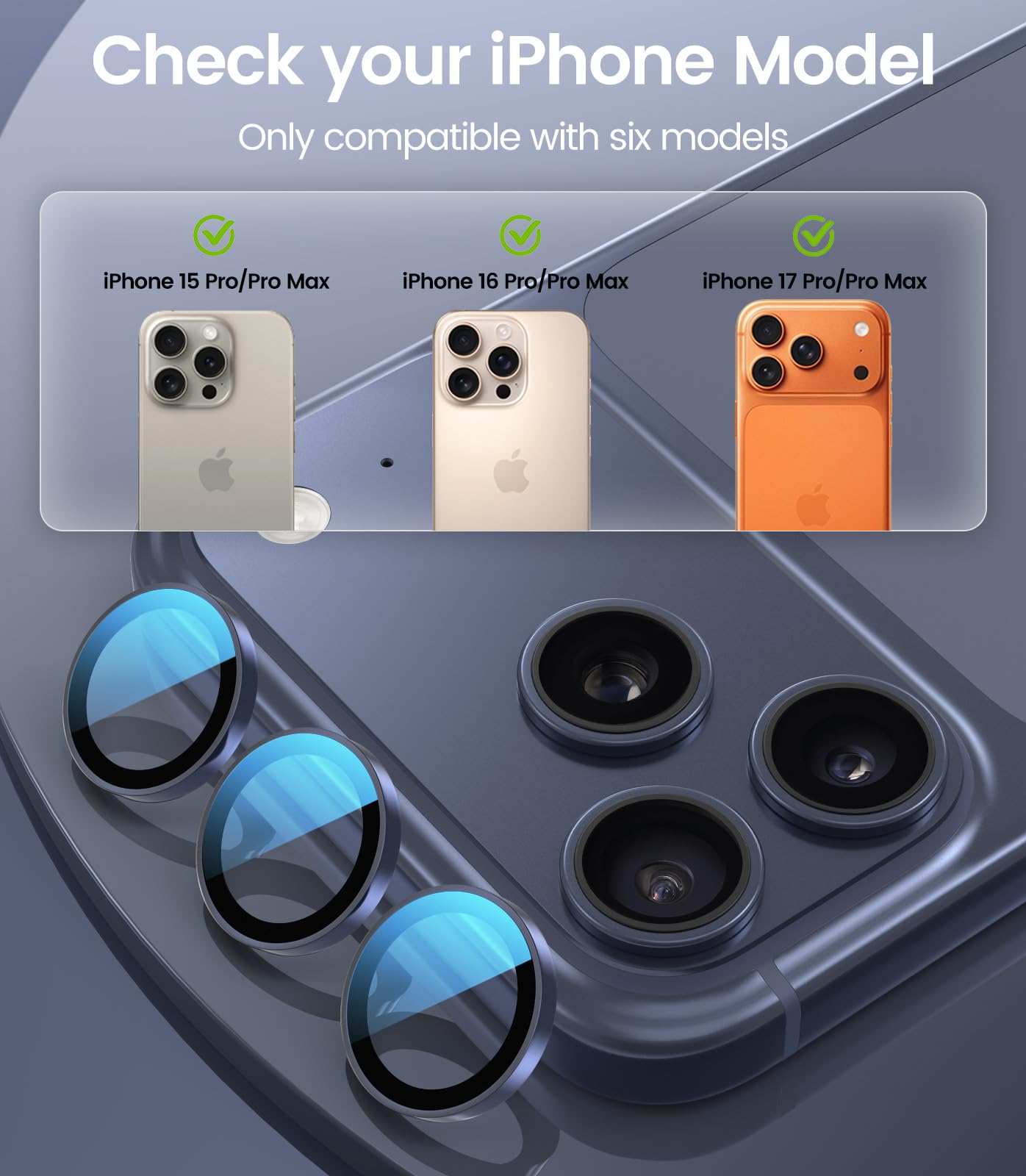 PandaShield for iPhone 17 Pro & Pro Max, AR-Coated Camera Lens