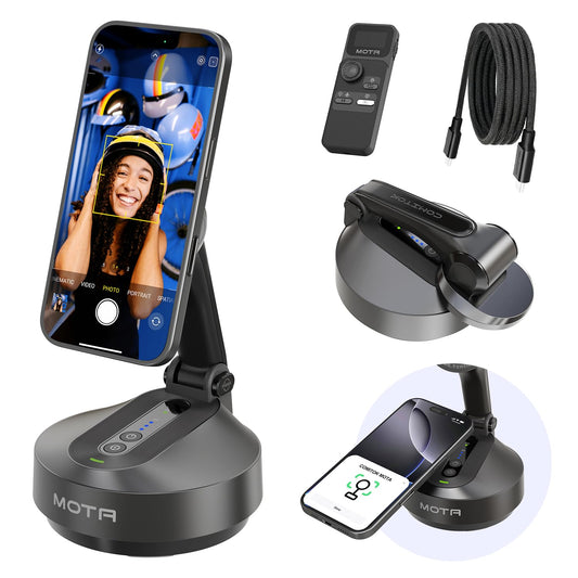 COMITOK Magnetic Auto Face Tracking Stand MOTA Tripod with Remote Controller for iPhone Follows Your Movement Hands-Free Video Recording with 360