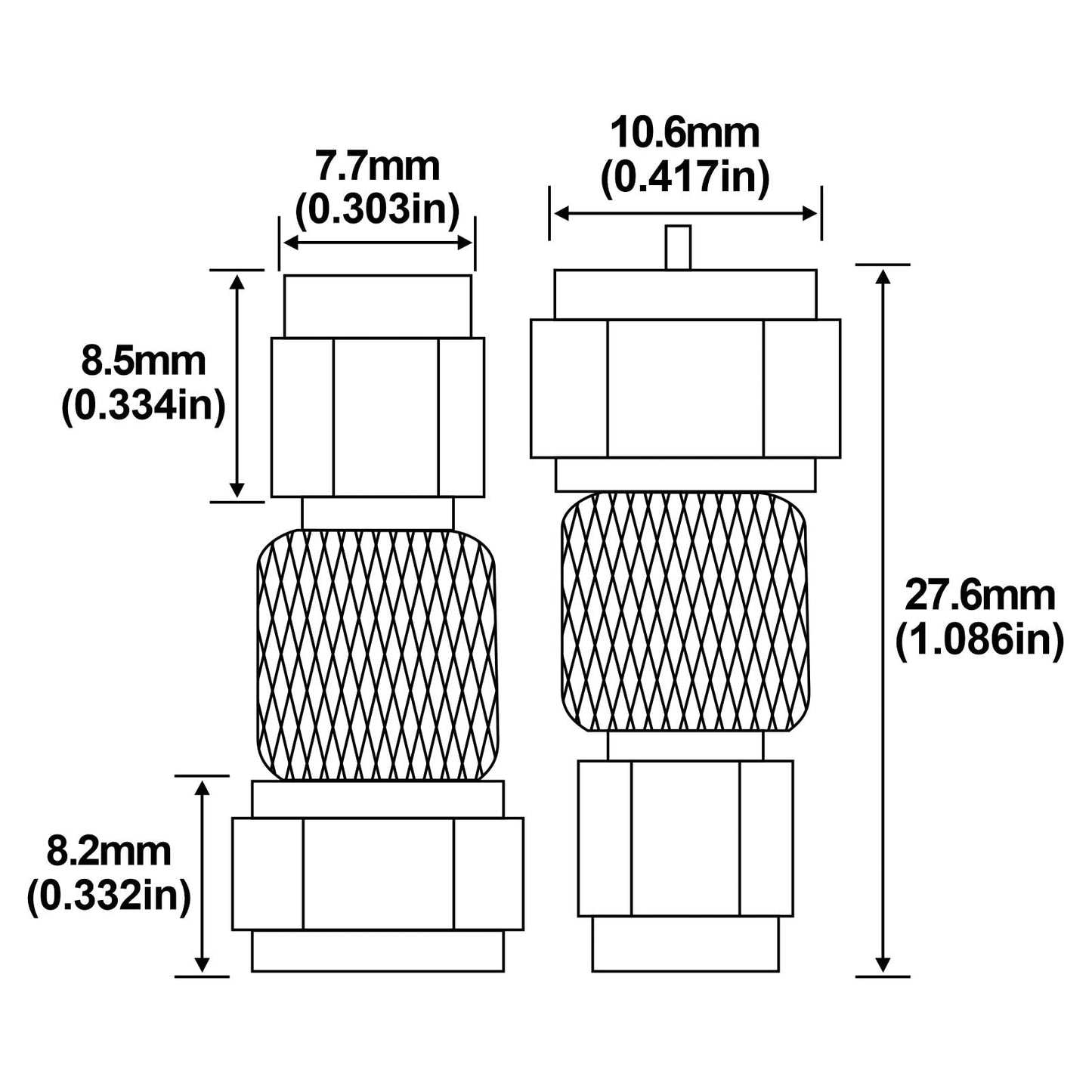 BOOBRIE 2-Pack SMA to F Coax Adapter SMA Male to F Male Coaxial Connector SMA-F RF Coaxial Adapter for RTL-SDR, Antenna, Broadcast Radios and so on