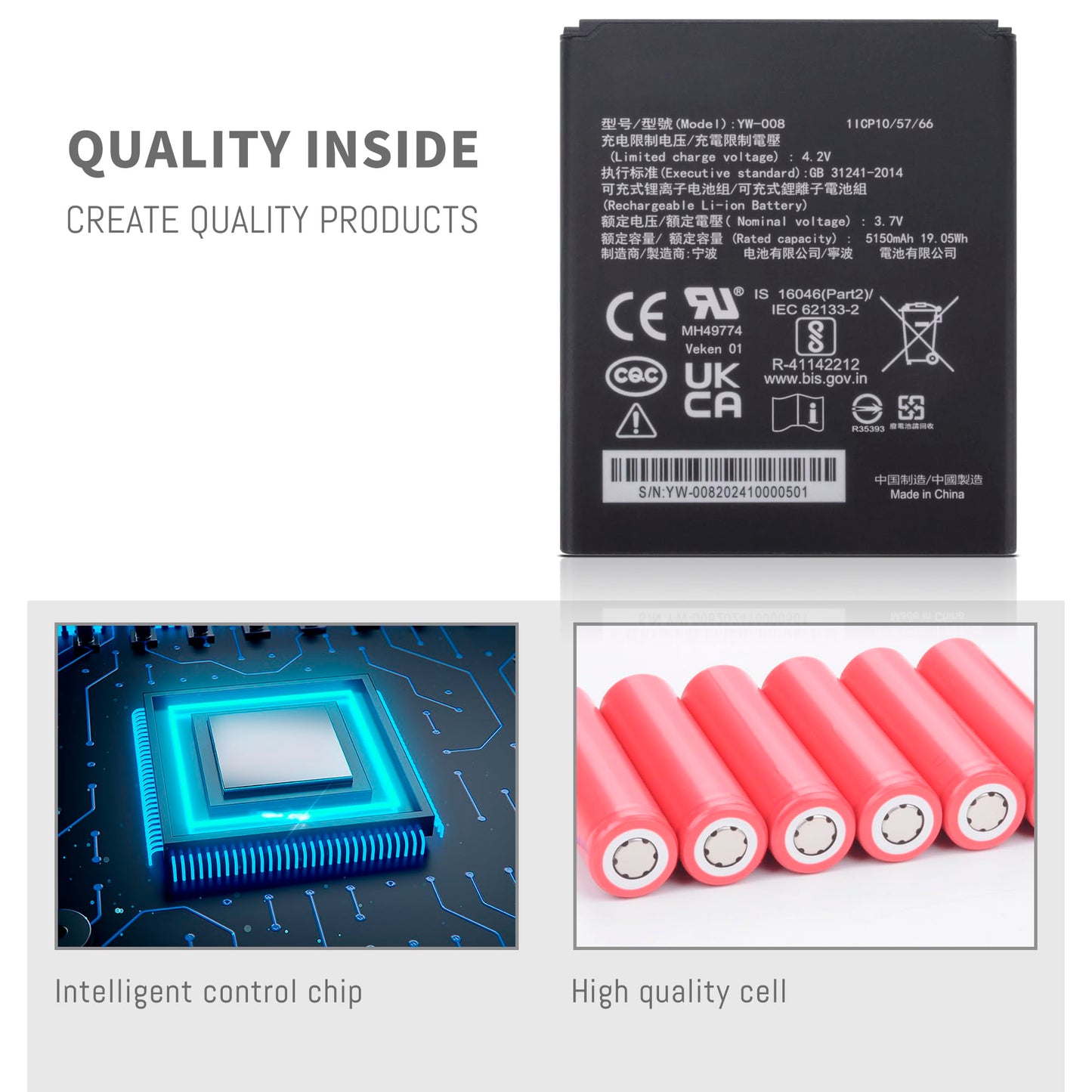 DFTIM YW-008 Battery for VEKEN Pax A920 Pro YW-008 Battery with High-Performance Capacity 3.7V 5150mah/19.05Wh 1ICP4/57/66 Upgraded Version New…