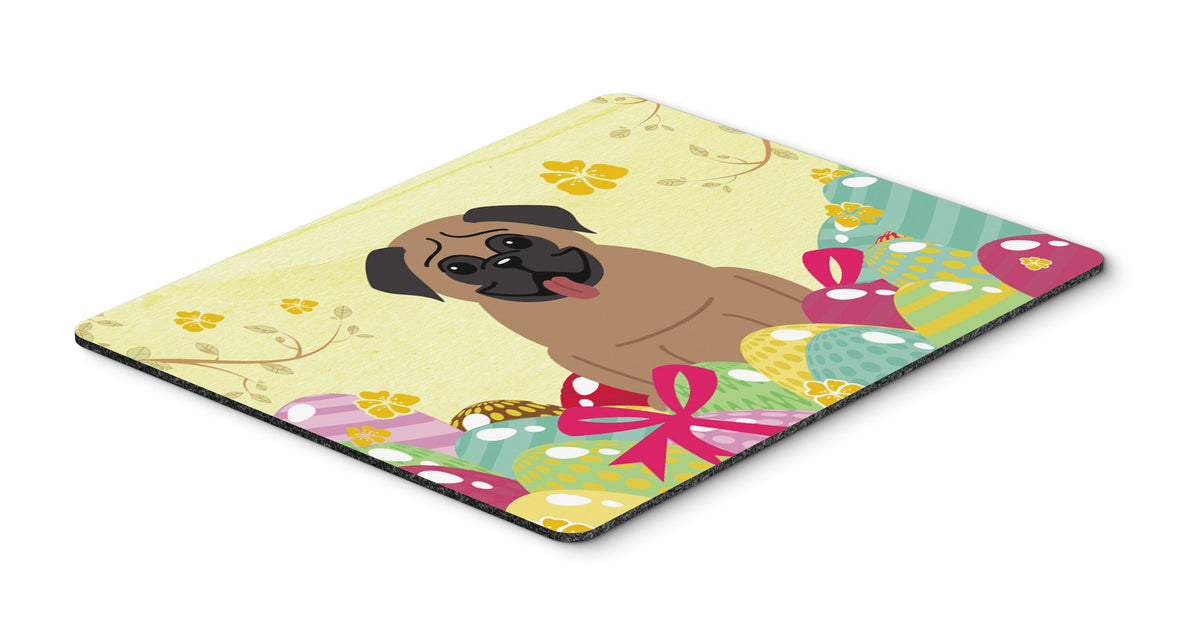 Caroline's Treasures BB6005MP Easter Eggs Pug Brown Mouse Pad, Hot Pad or Trivet for Home Office Gaming Working Computers Laptop Mouse Mat,Washable