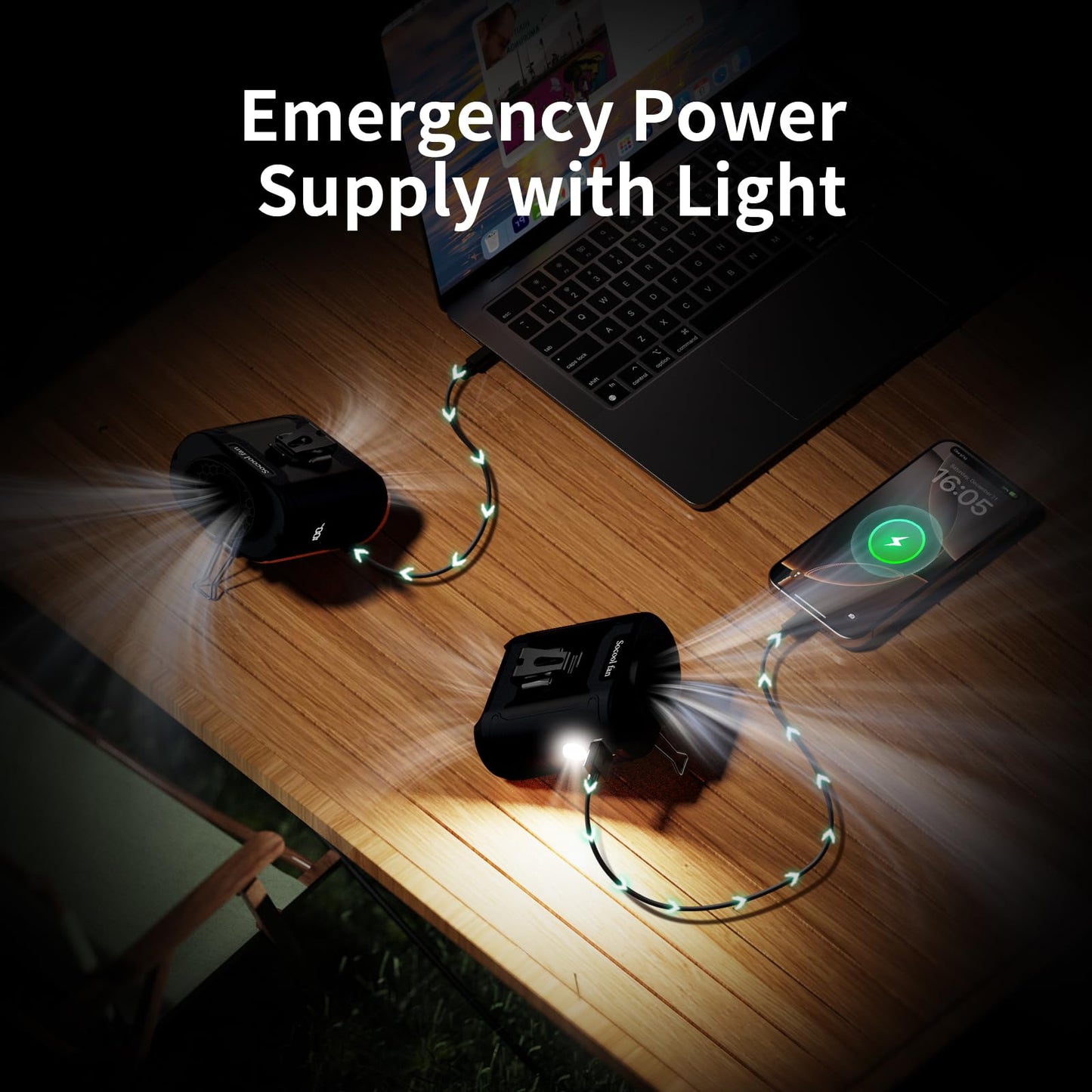 Socool 10000mAh Portable Waist Fan Clip on Wearable Belt Personal Fan Rechargeable Battery operated With 5 Speeds & Flashlight Neck Hands-Free 40H