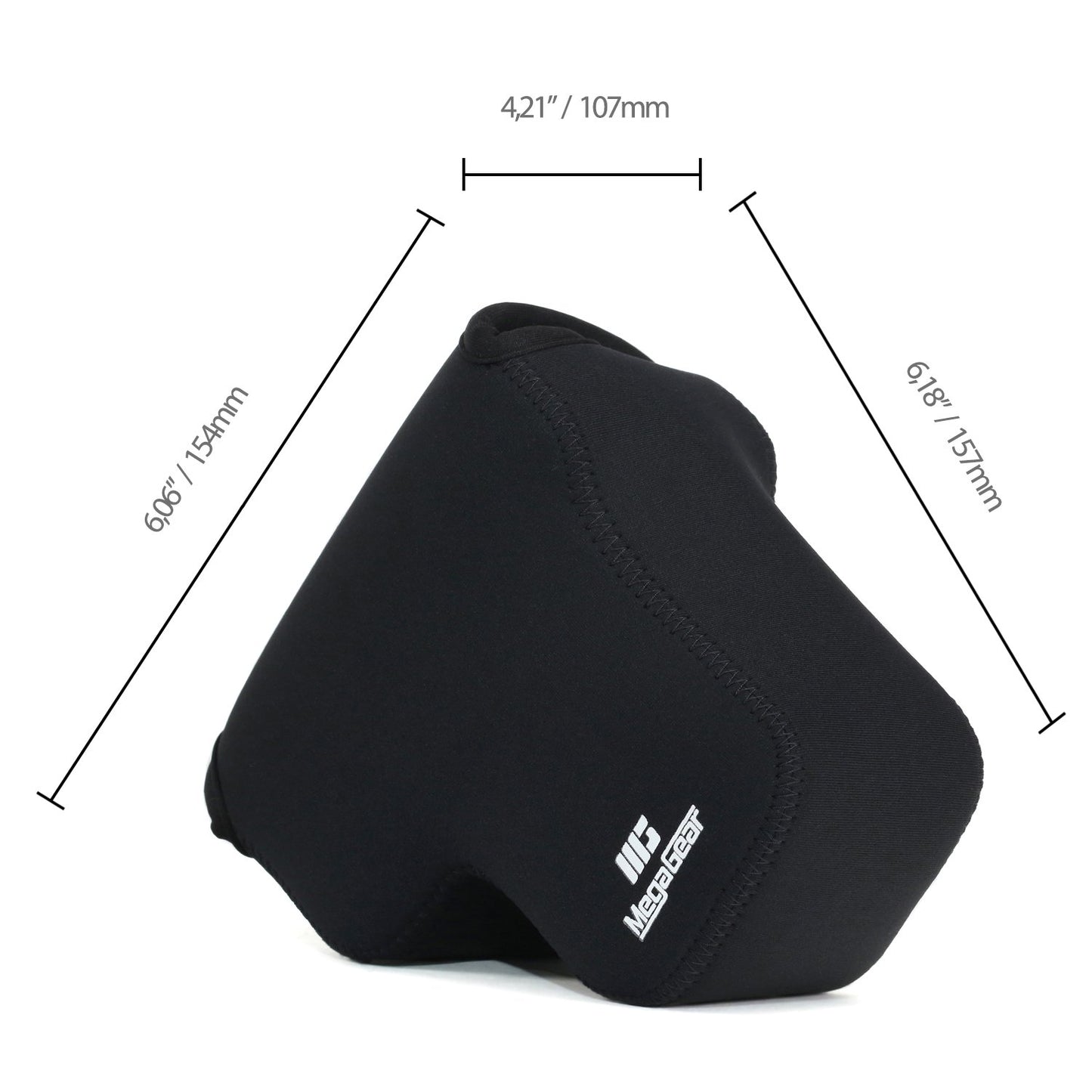 MegaGear Ultra Light Neoprene Camera Case, with Carabiner Compatible with Sony Cyber-Shot DSC-RX10 IV, DSC-RX10 III - Black - MG755