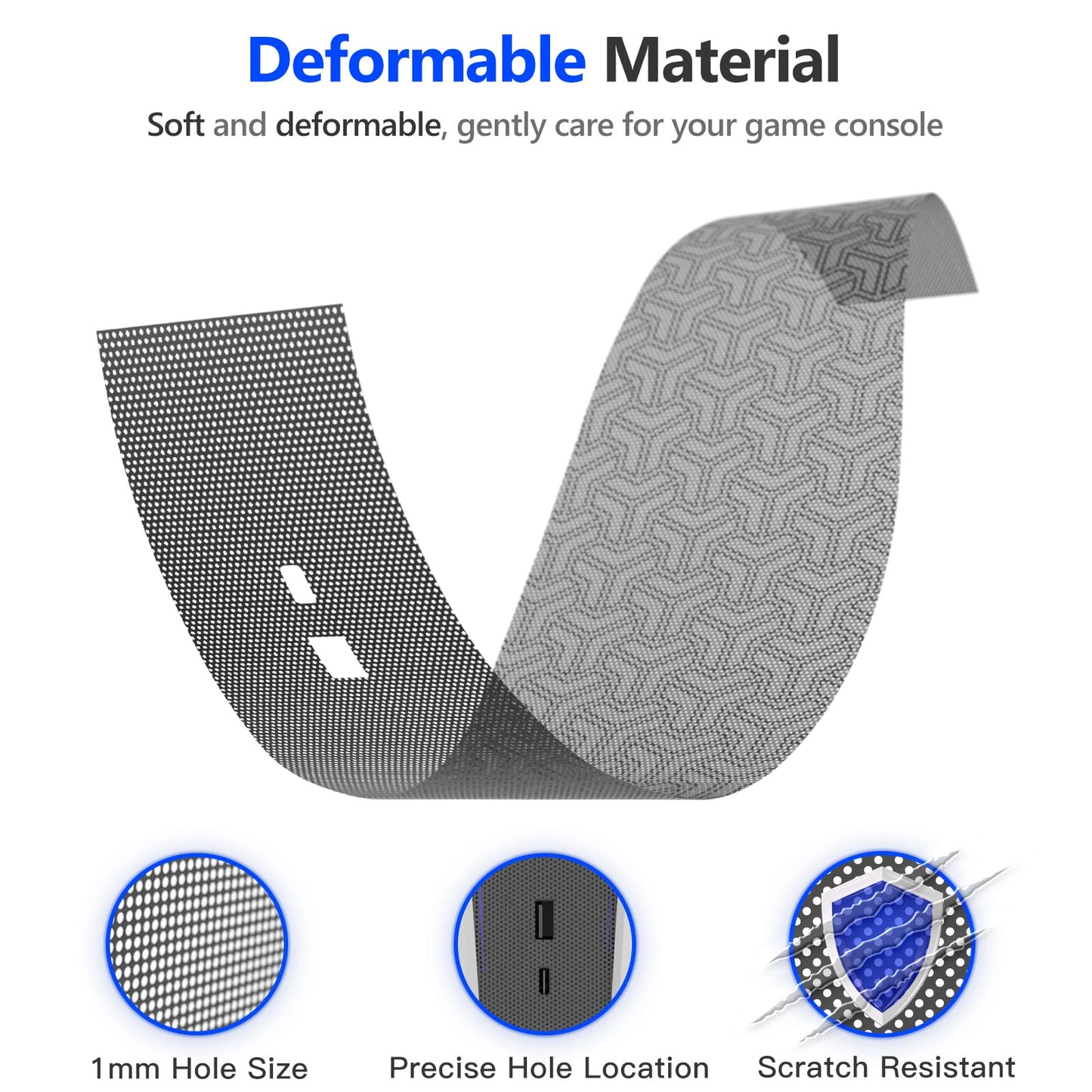 Dust Cover Net for PS5 Console, PS5 Heatsink Barrier Pets Hair Anti-dust Cover Dustproof for PlayStation 5 Optical Drive Version/Digital Version Game