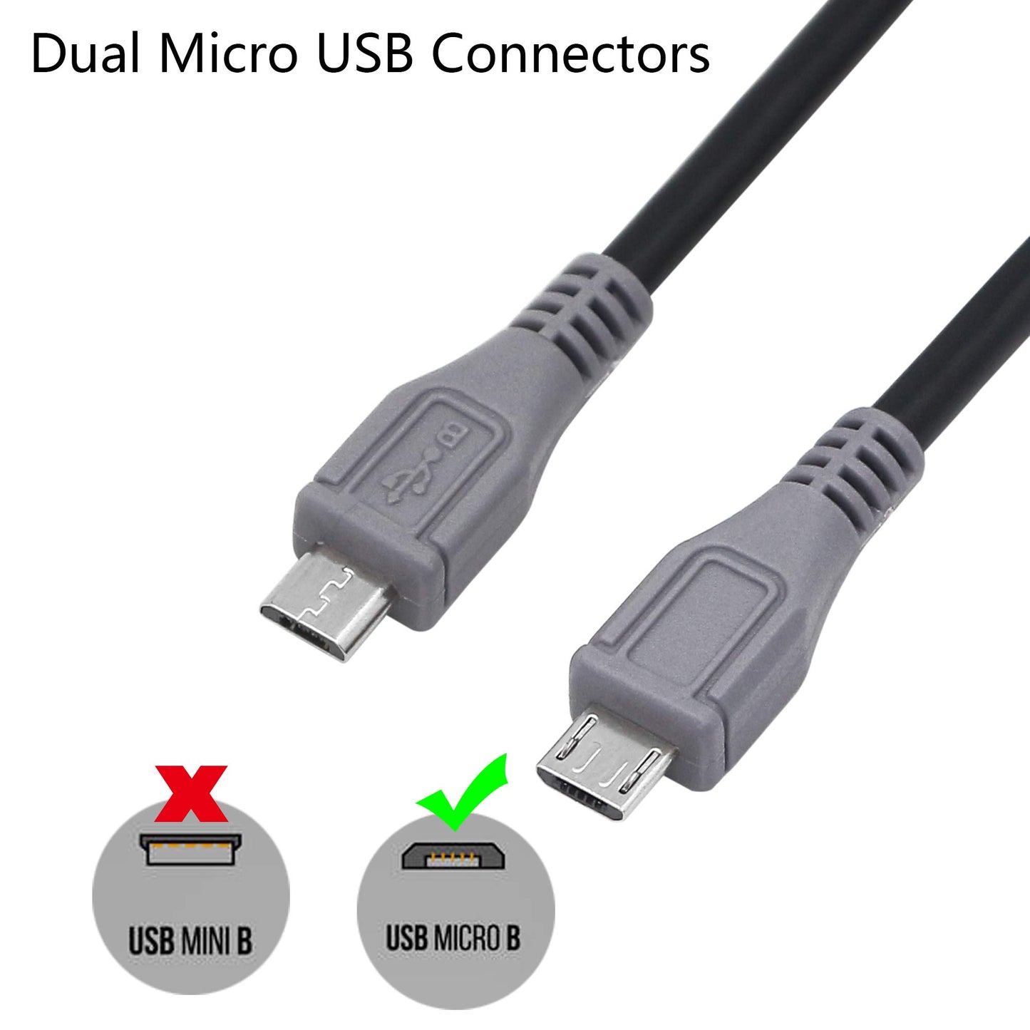CERRXIAN USB Micro Male to Micro Male OTG Adapter Cable (1m)