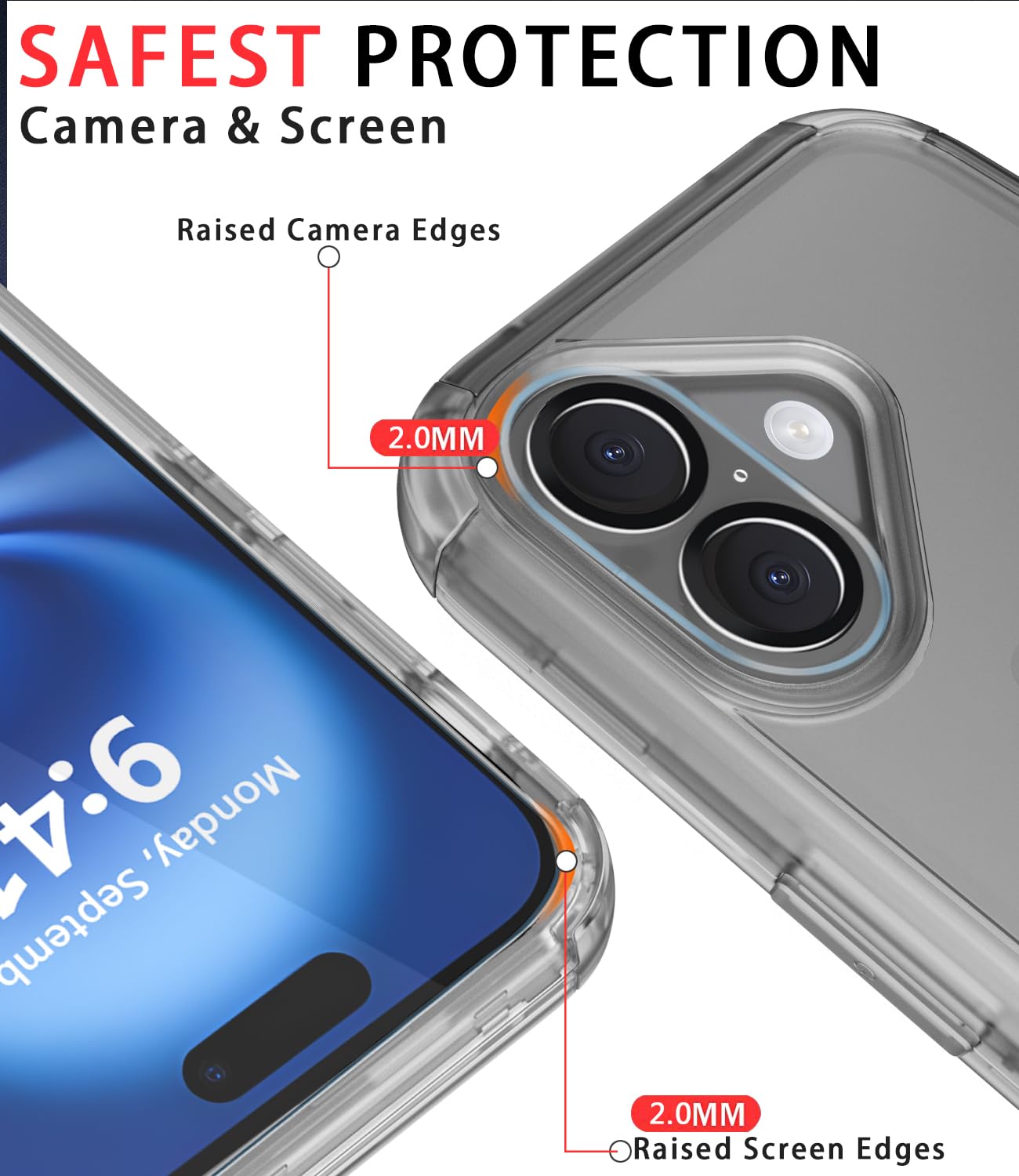 Diverbox for iPhone 16 Case [Shockproof] [Dropproof] [Tempered Glass Screen Protector + Camera Protectors] Heavy Duty Protection Phone Case Cover