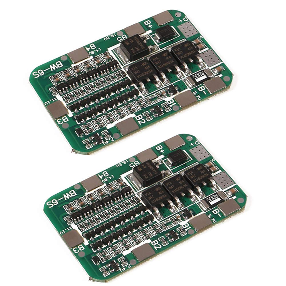 ACEIRMC 2pcs 6S 15A 24V Battery Protection Board for Li-ion Lithium 18650 Battery BMS Packs PCB Protection Board Integrated Circuits