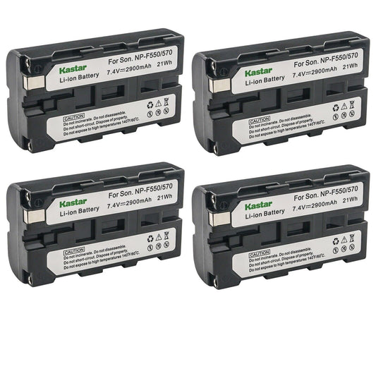 Kastar 4-Pack NP-F570 Battery 7.4V 2900mAh Replacement for Sony MVC-FD88 MVC-FD90 MVC-FD91 MVC-FD92 MVC-FD95 MVC-FD97 MVC-FDR1 MVC-FDR3 PBD-D50