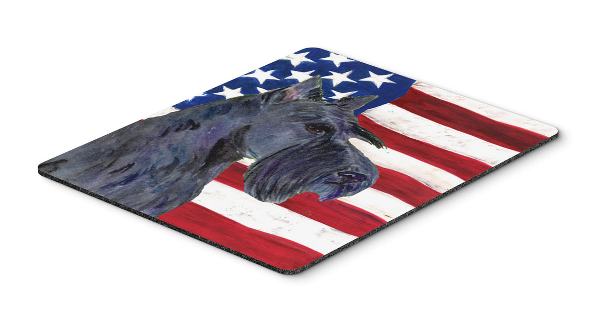 Caroline's Treasures SS4014MP USA American Flag with Scottish Terrier Mouse Pad, Hot Pad or Trivet for Home Office Gaming Working Computers Laptop