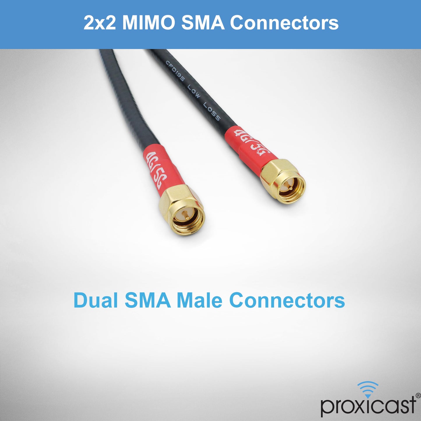 Proxicast 2x2 MIMO 4G/5G Cellular Antenna - Low Profile Vandal Resistant IP67 Omni Through Hole Mount - 6ft Coax - Black - Compatible with Cisco