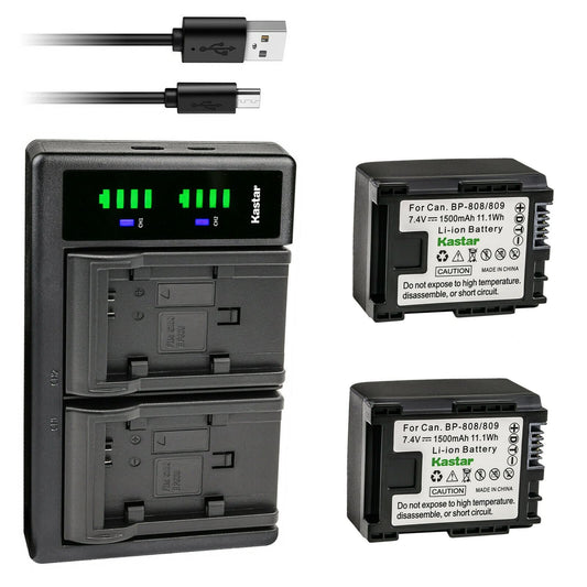 Kastar 2-Pack Battery and LTD2 USB Charger Replacement for Canon VIXIA HG20, VIXIA HG21, VIXIA HF G10 HFG10, VIXIA HF G20 HFG20 Camera