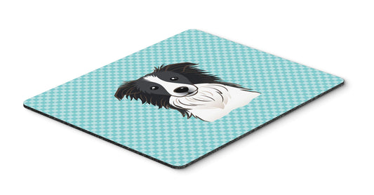 Caroline's Treasures BB1179MP Checkerboard Blue Border Collie Mouse Pad, Hot Pad or Trivet for Home Office Gaming Working Computers Laptop Mouse