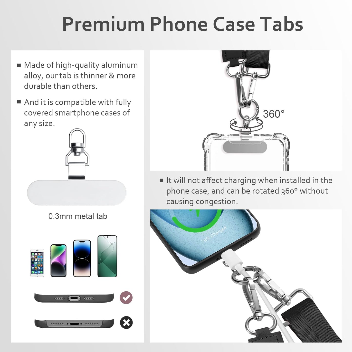 Xebslyti Phone Lanyard Clip and Go Strap for Phone with Crossbody Detachable RFID Mini Backpack Keychain Wristlet Pouch Adjustable Phone Strap