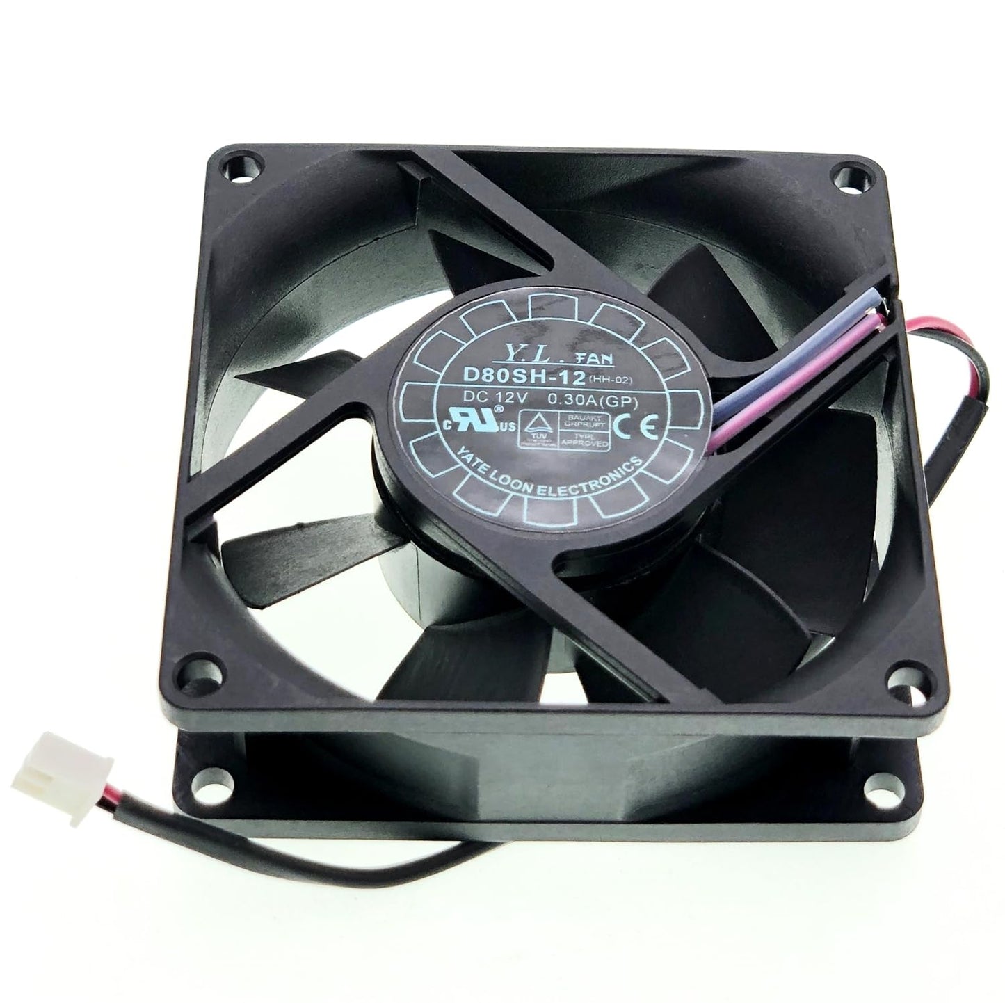 D80SH-12 Cooling Fan M-GP2 for YaLnFAN, DC12V 0.30A 2.16W 80X80X25mm 2-Wire 2-pin Power Supply Chassis Cooling Fan
