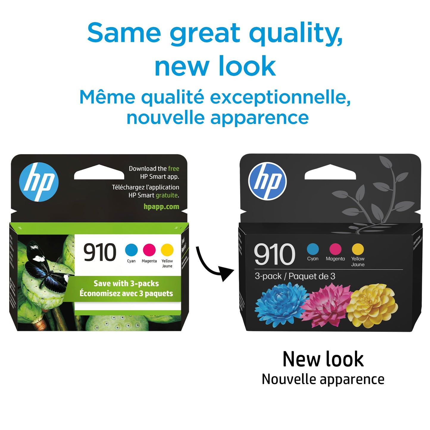 HP 910 Cyan, Magenta, Yellow Ink Cartridges (3-Pack) | Works with OfficeJet 8010, 8020 Series, OfficeJet Pro 8020, 8030 Series | Eligible for Instant