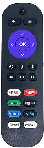 Replacement-Remote-Control for Roku-TV, Compatible with TCL/ONN/Element/Westinghouse/Haier/Hitachi/LG/Sanyo/JVC/Magnavox/RCA/Philips Roku Built-in