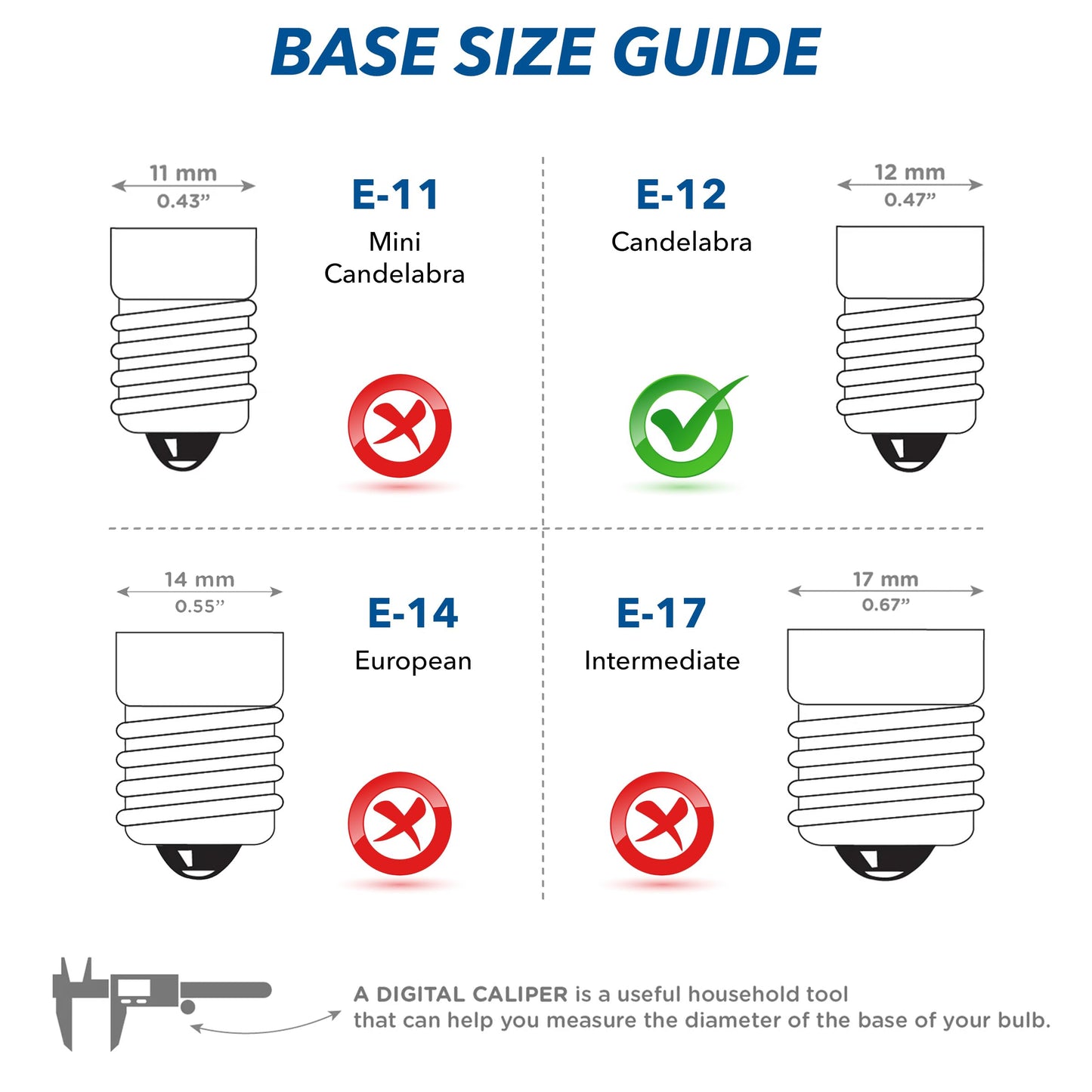 Bulbrite 770595-4.5W LED Light Bulb, E12 Base, 2700K, Clear, Dimmable, Halogen Replacements