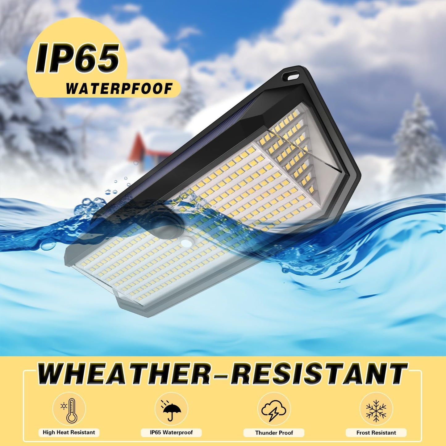 SyouHome Solar Lights Outdoor, 4000LM 380 LEDs Solar Motion Lights Outdoor Waterproof, 3 Modes 270° Wide Angle Security Light for Stairways/Front